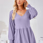Full Size V-Neck Lantern Sleeve Blouse