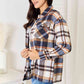 Double Take Plaid Button Front Shirt Jacket with Breast Pockets