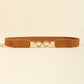 Black, Caramel, or White One Size PU Leather Belt
