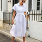 Tied Button Up Shirt Dress
