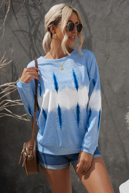 Women's Full Size Tie-Dye Drop Shoulder Round Neck Sweatshirt