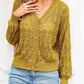 Full Size Openwork V-Neck Cardigan