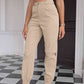 EnvyPantsWear Sand Brown High Waist Pants with Pockets