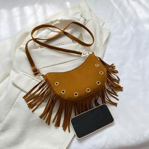 High-end Designer Fringe Detail Crossbody Bag