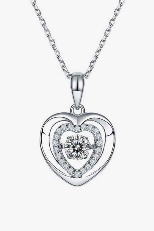 Women's Moissanite Heart Pendant Necklace