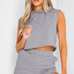 Women's Full Size Hooded Crop Top & Pocketed Shorts Set