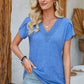 V-Neck Petal Sleeve T-Shirt