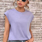 Women's Round Neck Cap Sleeve Top