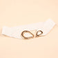 Women's Ribbed Alloy Buckle Elastic Belt