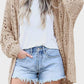 Openwork Open Front Long Sleeve Cardigan