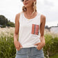 Pocketed Printed Round Neck Tank