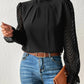 Full Size Mock Neck Flounce Sleeve Blouse