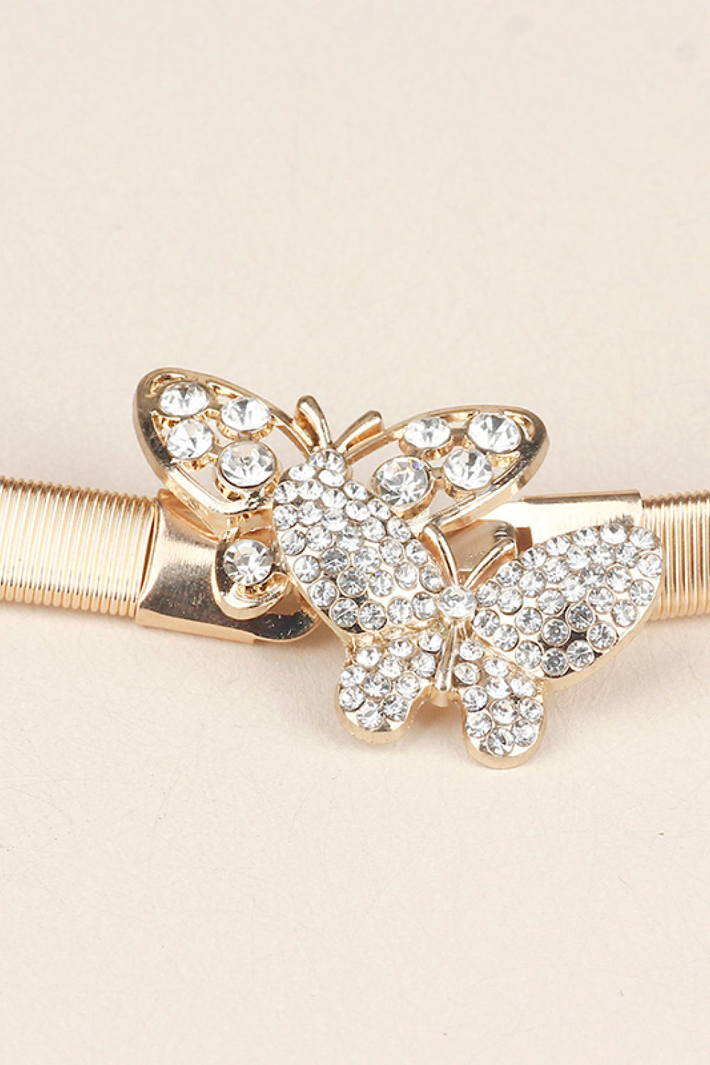 Women's Rhinestone Butterfly Elastic Metal Belt