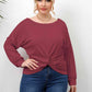 Plus Size Twisted Drop Shoulder T-Shirt