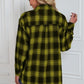 Plaid Button Up Dropped Shoulder Outerwear