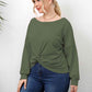 Plus Size Twisted Drop Shoulder T-Shirt