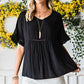 SO YOU V-Neck Flounce Sleeve Babydoll Blouse