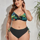 Sammi Plus Size Printed V-Neck Drawstring Bikini Set