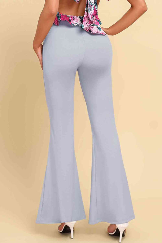 PantsPlace Light Gray Pull On Flared Pants
