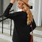 Full Size Decorative Button V-Neck Long Sleeve T-Shirt