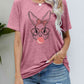 Seasonal Easter Bunny Graphic Round Neck T-Shirt