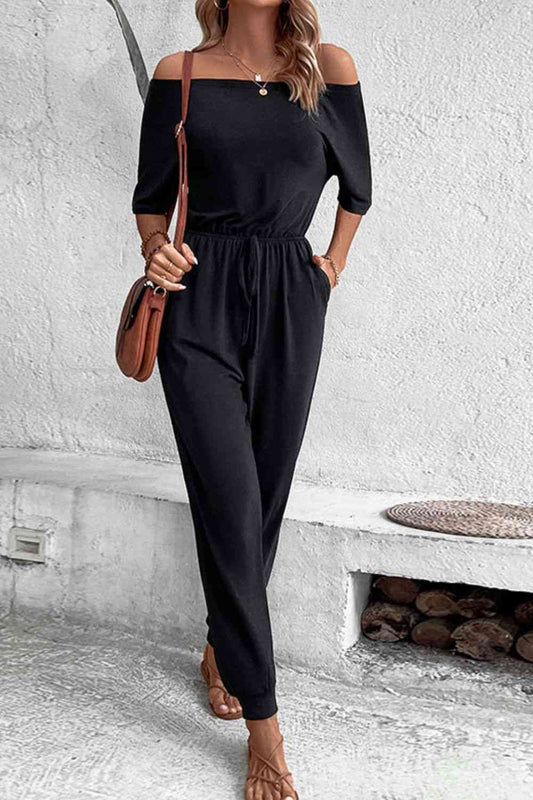 KenyaBay Off-Shoulder Jumpsuit with Pockets