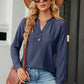 Notched Long Sleeve T-Shirt