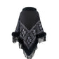 BeautifulMe Fringe Geometric Cape Sleeve Poncho