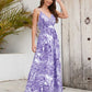 Printed Surplice Spaghetti Strap Dress