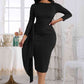 Sophia Tie Detail Round Neck Midi Dress