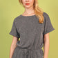 Round Neck Short Sleeve Romper with Pockets