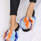 Forever Link Blue Multi Plush Open-Toe Sandals