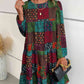 Patchwork Round Neck Long Sleeve Dress