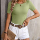 Round Neck Short Sleeve Knit Top