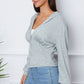 Heather Gray Ruched Half Zip Hooded Jacket