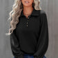 Quarter-Button Collared Sweatshirt