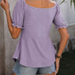 Ruched V-Neck Flounce Sleeve Blouse