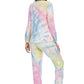 Tie-Dye Top and Drawstring Pants Lounge Set