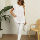 Full Size Swiss Dot Round Neck Tiered Blouse