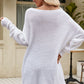 Beauteous Boat Neck Dropped Shoulder Knit Top