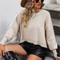 Round Neck Dropped Shoulder Pullover Sweater