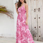 Printed Surplice Spaghetti Strap Dress