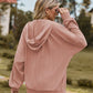 Zip Up Drawstring Long Sleeve Hooded Jacket