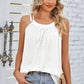 Openwork Round Neck Wide Strap Tank