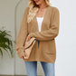 FULL SIZE Open Front Raglan Sleeve Pocketed Cardigan