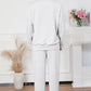 Half Zip Light Gray Sweatshirt and Drawstring Sweatpants Set