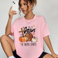 Round Neck Short Sleeve Fall Season Graphic T-Shirt