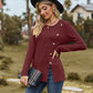 Decorative Button Slit Full Size Long Sleeve T-Shirt