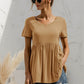 V-Neck Short Sleeve Babydoll Top