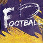 FOOTBALL Graphic Notched Neck Violet Long Sleeve T-Shirt